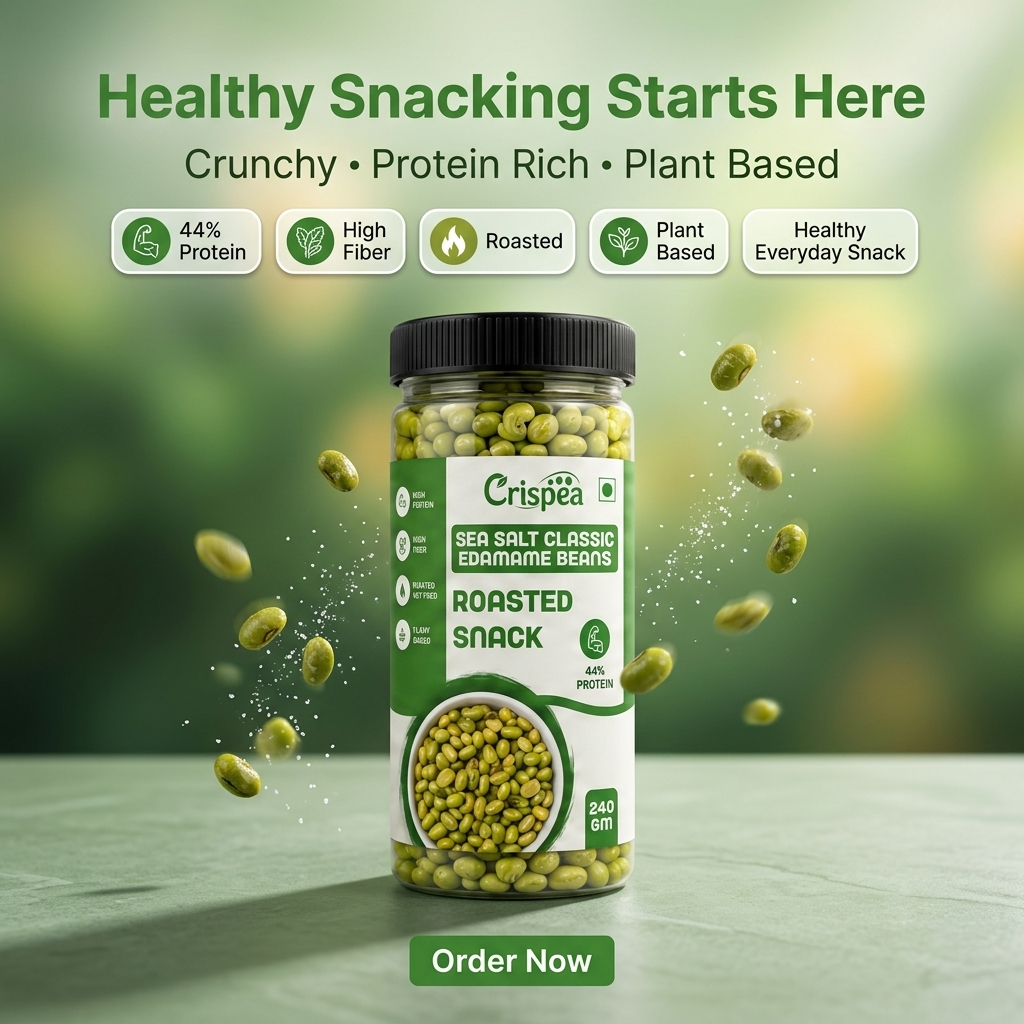 Crispea Sea Salt Classic Edamame Beans – Roasted Snack
