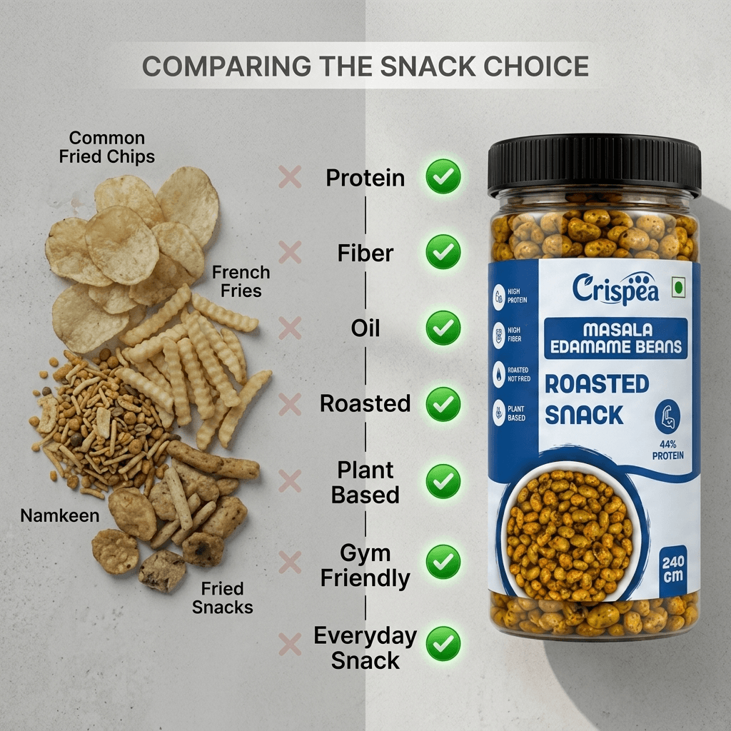 Crispea Masala Edamame Beans - Roasted Snack