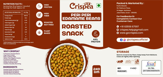 Crispea Peri Peri Edamame Beans – Roasted Snack