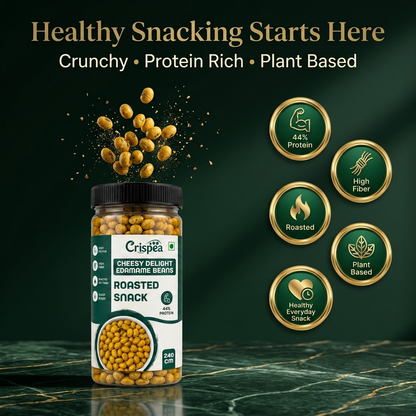 Crispea Cheesy Delight Edamame Beans – Roasted Snack