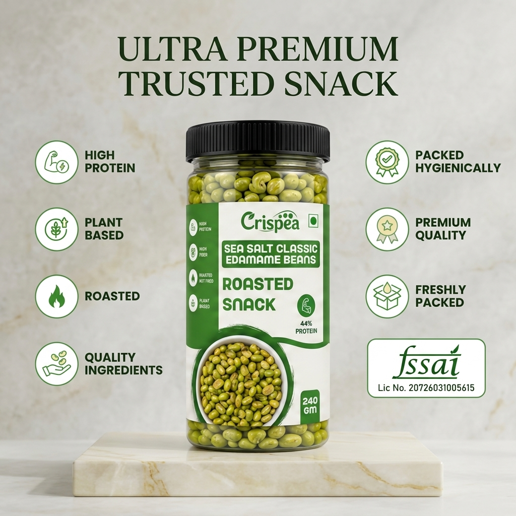 Crispea Sea Salt Classic Edamame Beans – Roasted Snack