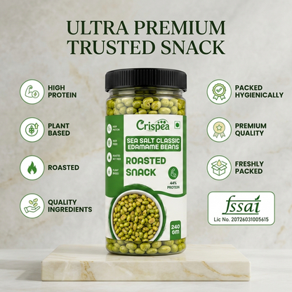 Crispea Sea Salt Classic Edamame Beans – Roasted Snack