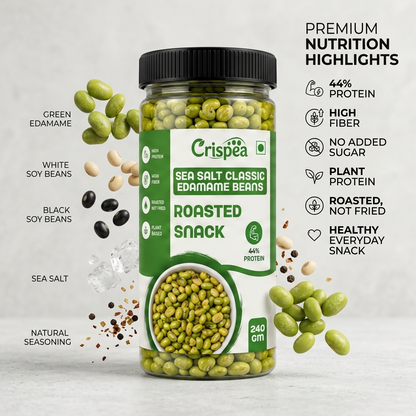 Crispea Sea Salt Classic Edamame Beans – Roasted Snack