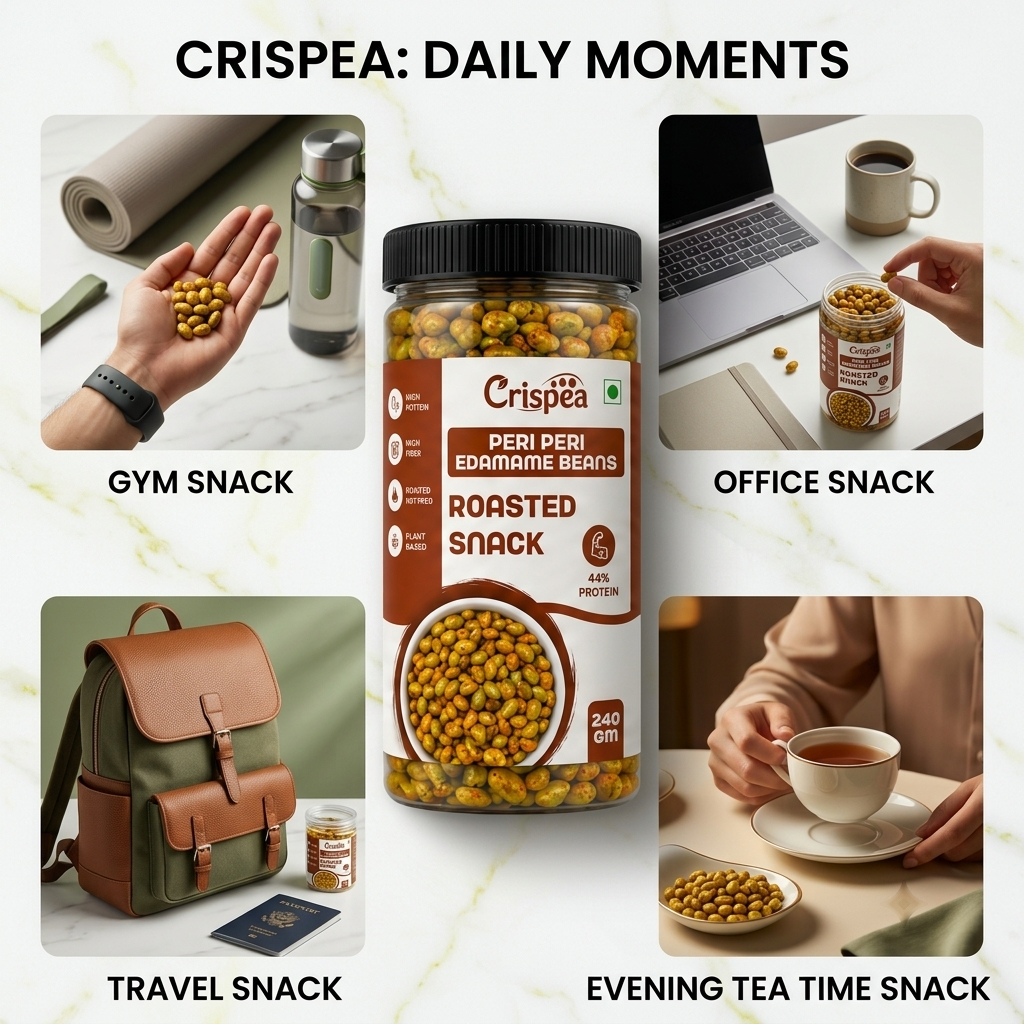 Crispea Peri Peri Edamame Beans – Roasted Snack