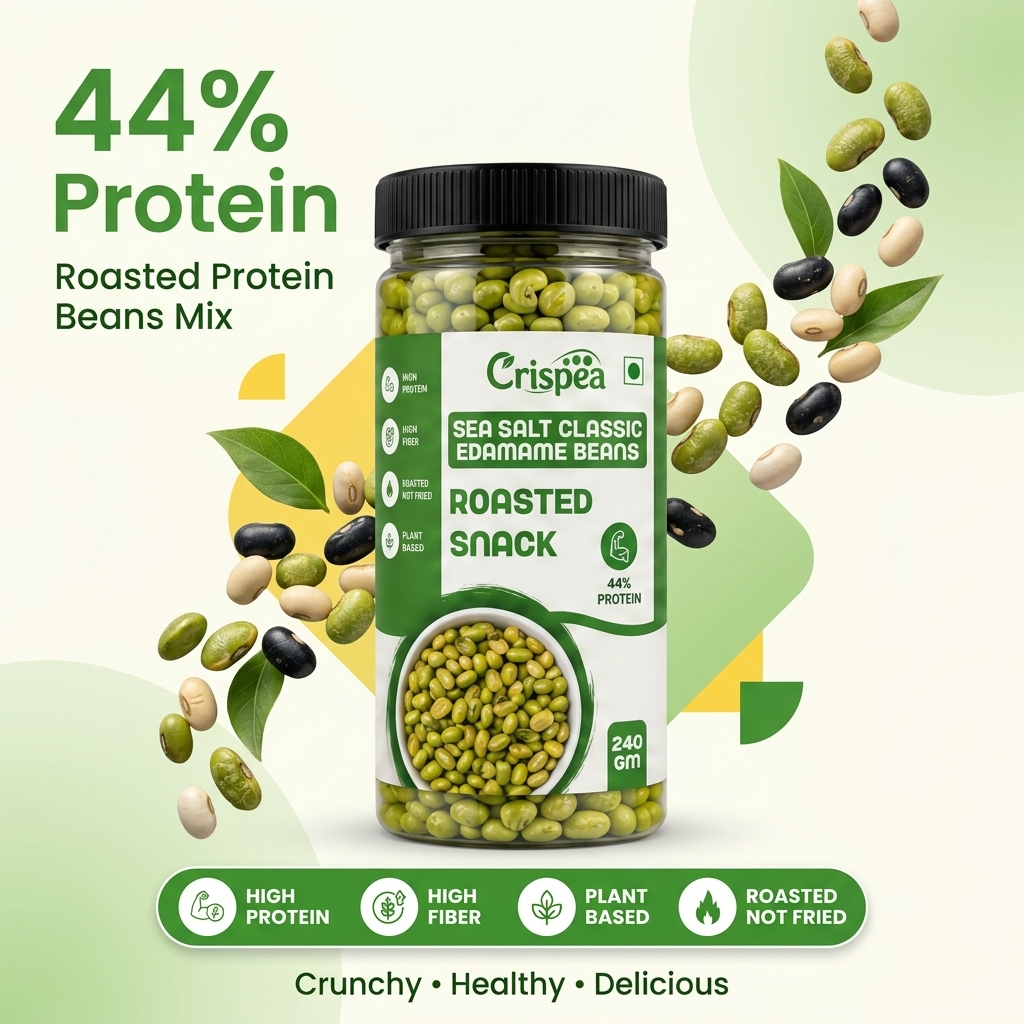 Crispea Sea Salt Classic Edamame Beans – Roasted Snack