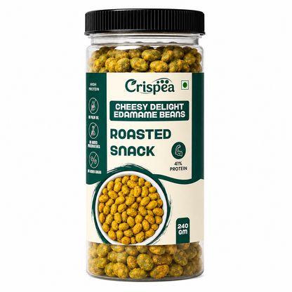 Crispea Cheesy Delight Edamame Beans – Roasted Snack