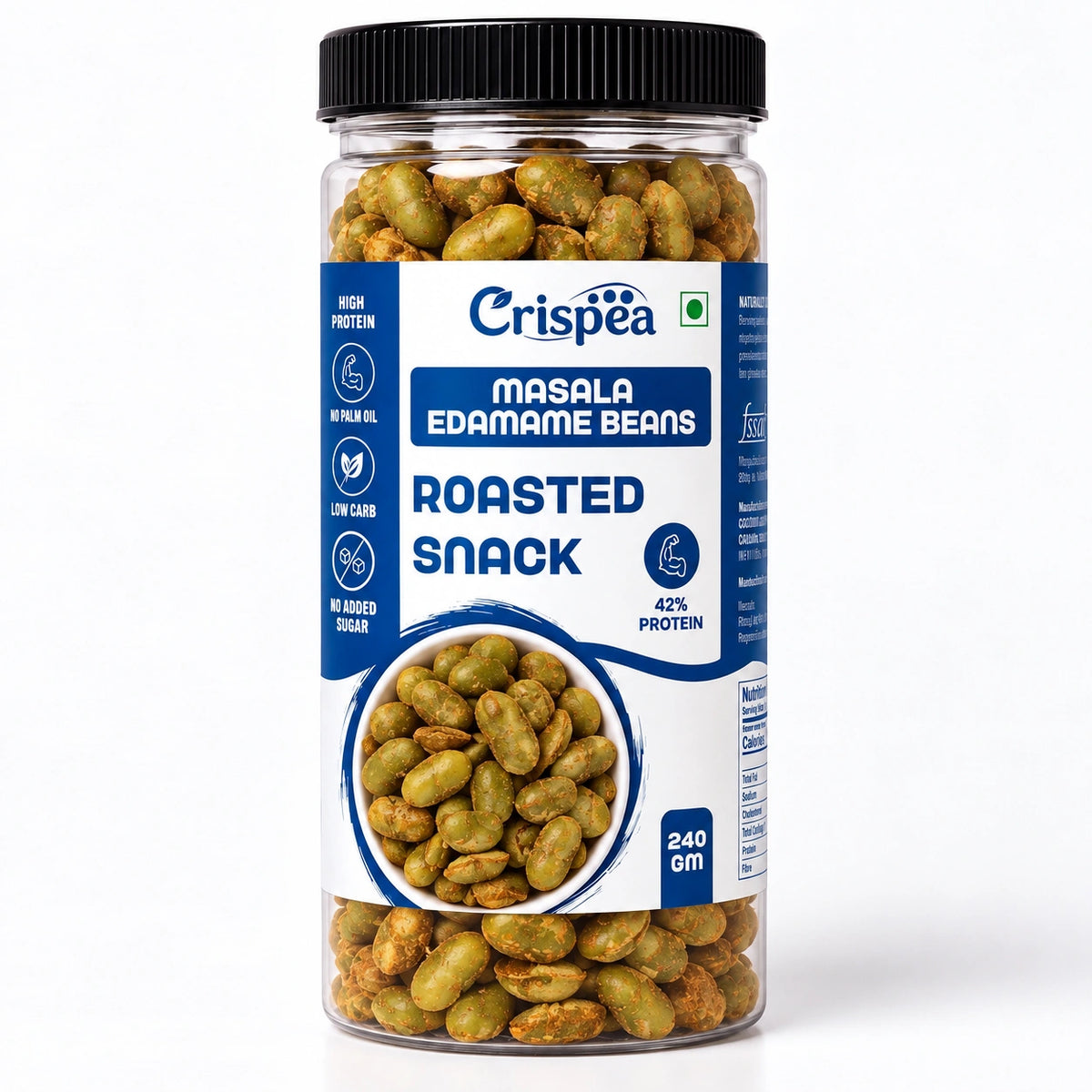 Crispea Masala Edamame Beans - Roasted Snack