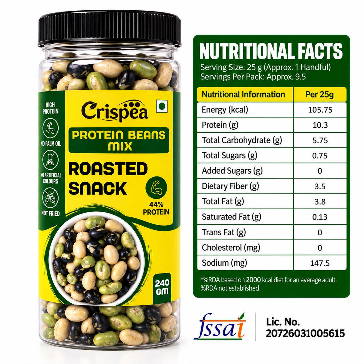 Crispea Protein Beans Mix – Roasted Snack