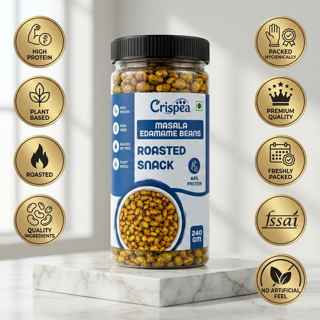 Crispea Masala Edamame Beans - Roasted Snack