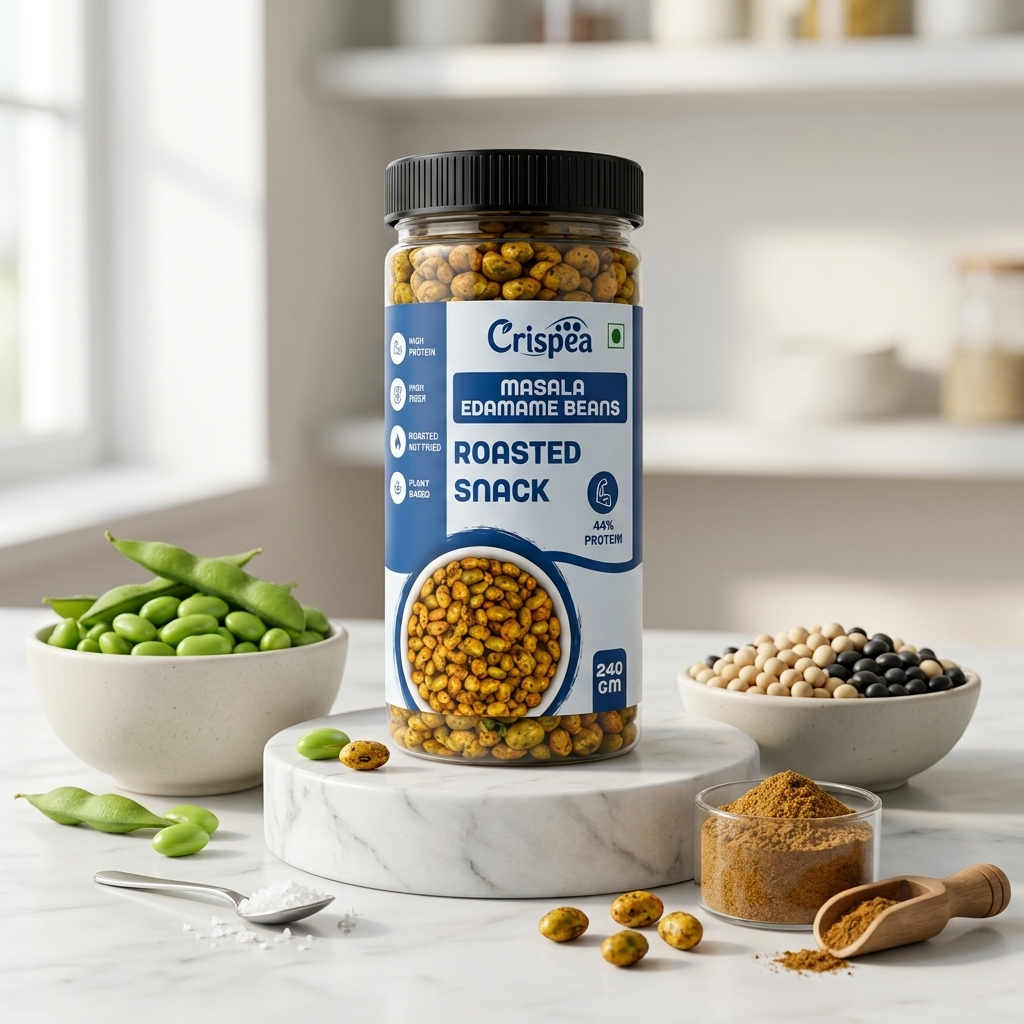 Crispea Masala Edamame Beans - Roasted Snack