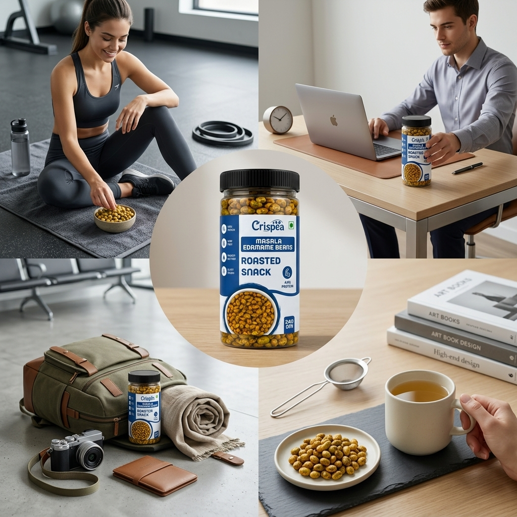 Crispea Masala Edamame Beans - Roasted Snack