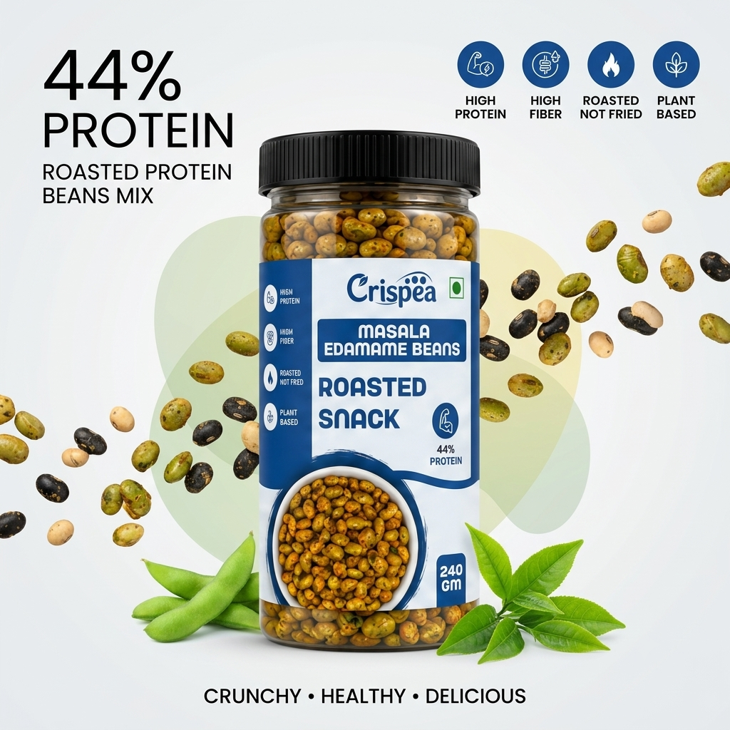 Crispea Masala Edamame Beans - Roasted Snack