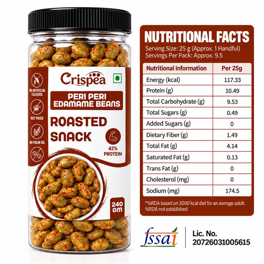 Crispea Peri Peri Edamame Beans – Roasted Snack