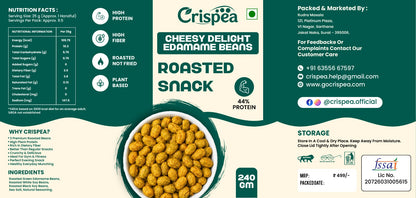 Crispea Cheesy Delight Edamame Beans – Roasted Snack
