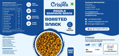 Crispea Masala Edamame Beans - Roasted Snack
