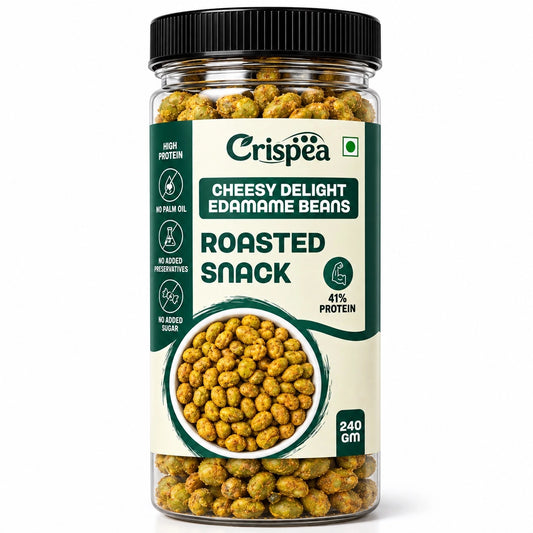 Crispea Cheesy Delight Edamame Beans – Roasted Snack 240g
