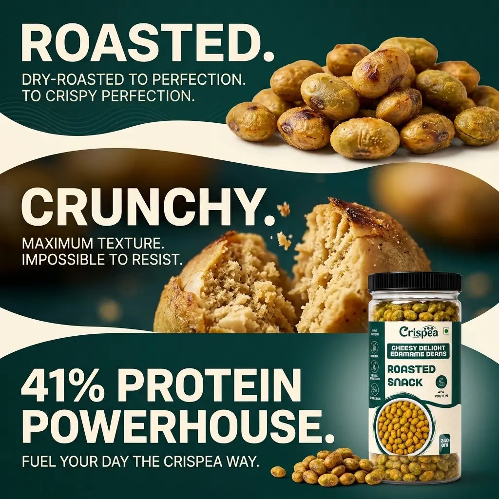 Crispea Cheesy Delight Edamame Beans – Roasted Snack 240g