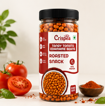 Crispea Tangy Tomato Edamame Beans – Roasted Snack