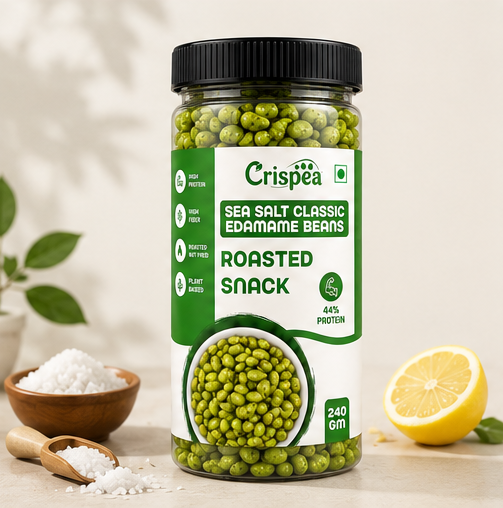 Crispea Sea Salt Classic Edamame Beans – Roasted Snack